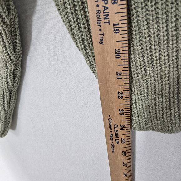 Astr The Label Twist Back Sweater Sz M Sage Green Acrylic Pullover Long Sleeve - Picture 10 of 12